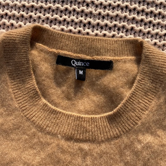 ✰ tan quince crewneck 100% cashmere tee ✰ - Picture 3 of 4